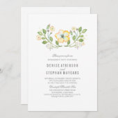 Invitation Jaune Florale Fiançale (Devant / Derrière)