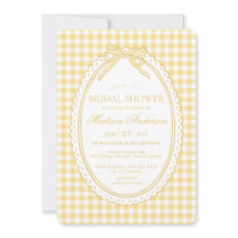 Jaune Gingham Coquette Nœud Réception de Mariage