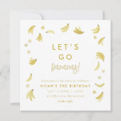 Invitation Jaune Go Bananes Anniversaire Banane Fête Thème (Devant)