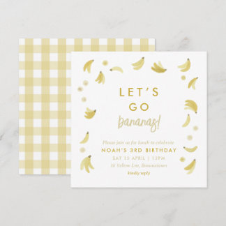 Invitation Jaune Go Bananes Anniversaire Banane Fête Thème