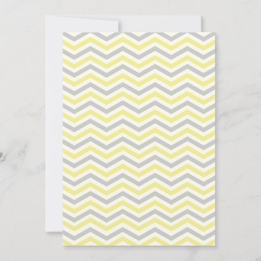 Invitation Jaune gris chevron zigzag mariage douche nuptiale (Dos)
