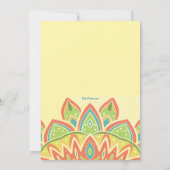 Invitation Jaune Happy Holi (Dos)