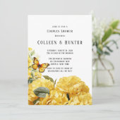 Invitation Jaune Hydrangea Butterfly Couples Douche (Debout devant)