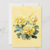 Invitation Jaune Hydrangea Butterfly Couples Douche (Dos)