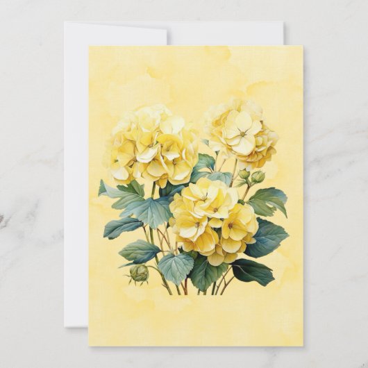 Invitation Jaune Hydrangea Butterfly Couples Douche (Dos)