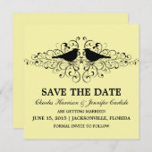 Invitation Jaune Inséparable lance Enregistrer l'Invitation d (Devant / Derrière)