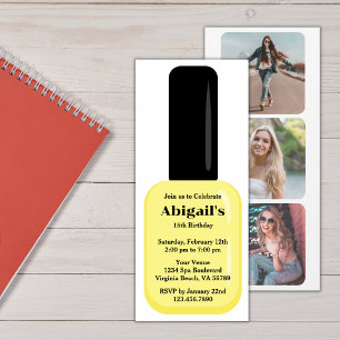 Invitation Jaune jaune brillant moderne tendance Anniversaire