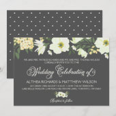 Invitation Jaune jolie anémones Mariage floral III (Devant / Derrière)