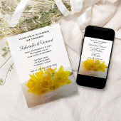 Invitation Jaune jonquille sur la fête d'engagement du printe