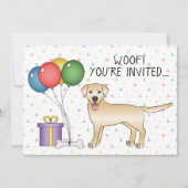 Invitation Jaune Labrador Retriever Dessin Chien - Anniversai (Devant)
