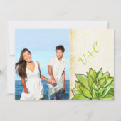 Invitation Jaune Lime Rustique Succulent Typographie Mariage (Dos)