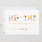 Invitation Jaune Lui ou Elle Ce que le bébé abeille révélera  (Devant)