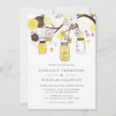 Invitation Jaune Mariage Mason Jars (Devant)
