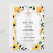 Invitation Jaune marie mariée mariage robe fleur fleurie (Devant)