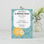 Invitation jaune mignonne de partie de hérisson (Debout devant)