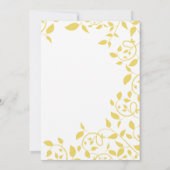 Invitation jaune moderne de Fête de la mariée de (Dos)