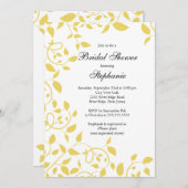 Invitation jaune moderne de Fête de la mariée de (Devant / Derrière)