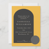 Invitation Jaune moderne Noir Gras Formes Graduation Party (Devant)