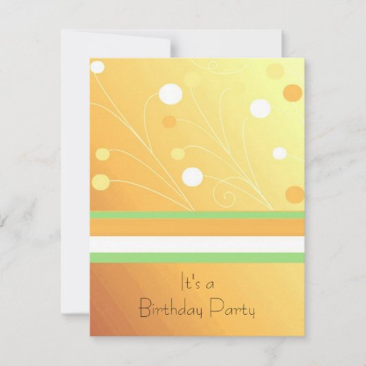 Invitation Jaune moderne rayures et points Anniversaire Invit (Devant)