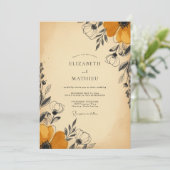 Invitation Jaune Moutarde Rustique Mariage Vintage (Debout devant)