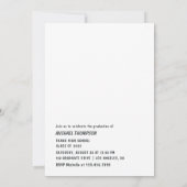 Invitation Jaune Musique Rétro Neon Signes Graduation Party I (Dos)