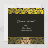 Invitation JAUNE NOIR  DAMASSÉ MONOGRAMME, blanc (Dos)