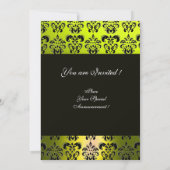 Invitation JAUNE NOIR  DAMASSÉ MONOGRAMME, blanc (Dos)