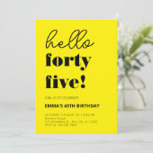 Invitation Jaune Noir Moderne 45e anniversaire (Debout devant)