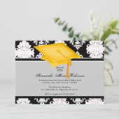 Invitation jaune, noire, blanche, faite sur (Debout devant)