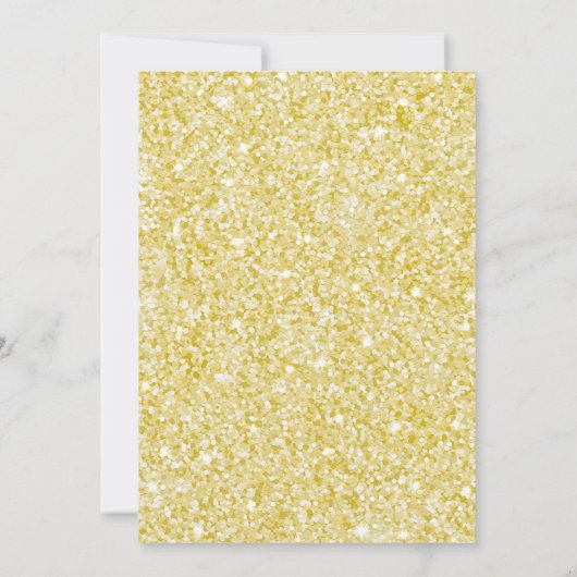 Invitation Jaune or parties scintillant script noir enregistr (Dos)