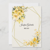 Invitation jaune or pour Quinceañera (Dos)
