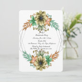 Invitation Jaune Orange Aquarelle Florale Bachelorette (Debout devant)