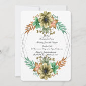 Invitation Jaune Orange Aquarelle Florale Bachelorette (Devant)