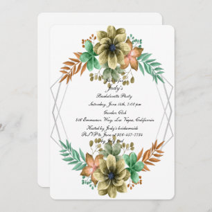 Invitation Jaune Orange Aquarelle Florale Bachelorette