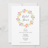 Invitation Jaune, orange, Aquarelle rose Fleur couronne (Devant)