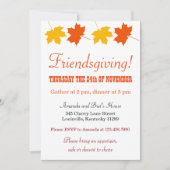 Invitation Jaune Orange Automne Feuilles Amical (Devant)