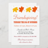 Invitation Jaune Orange Automne Feuilles Amical (Devant / Derrière)