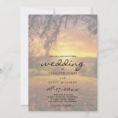 Invitation Jaune orange beau coucher de soleil mariage (Devant)