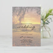 Invitation Jaune orange beau coucher de soleil mariage (Debout devant)