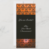 Invitation JAUNE ORANGE NOIR DAMASSÉ MONOGRAMME, blanc (Dos)