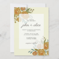 Jaune Orange Peonies et Mariage Rose