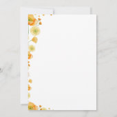 Invitation Jaune Orange Vibrant Fête des mariées Jardin d'été (Dos)