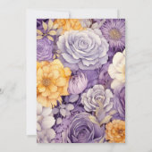 Invitation Jaune pâle, lavande et Mariage floral argenté (Dos)