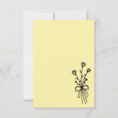 Invitation Jaune Pâle Minimaliste Élégant (Dos)