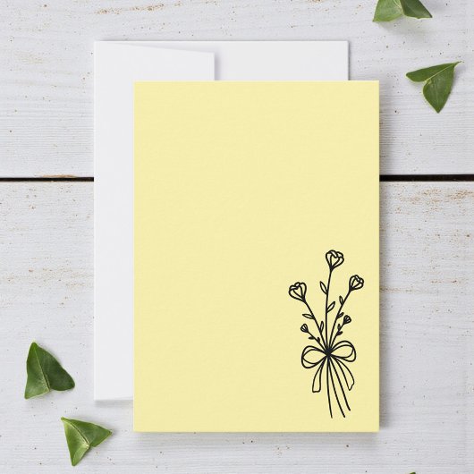 Invitation Jaune Pâle Minimaliste Élégant
