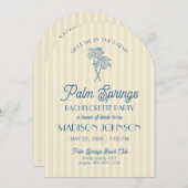 Invitation Jaune Palm Spring Pastel Beach Bachelorte Party (Devant / Derrière)