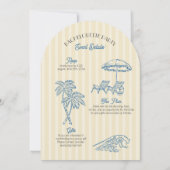 Invitation Jaune Palm Spring Pastel Beach Bachelorte Party (Dos)