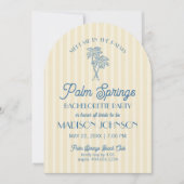 Invitation Jaune Palm Spring Pastel Beach Bachelorte Party (Devant)