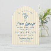 Invitation Jaune Palm Spring Pastel Beach Bachelorte Party (Debout devant)