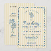 Invitation Jaune Palm Spring Pastel Plage Enterrement de Vie  (Devant / Derrière)